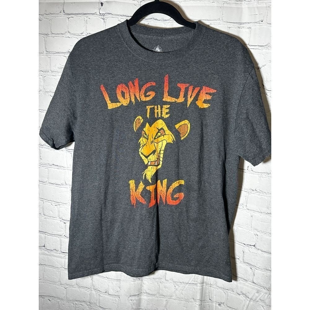 Disney Parks Lion King Scar Long Live The King Graphic T-Shirt Mens Medium Gray